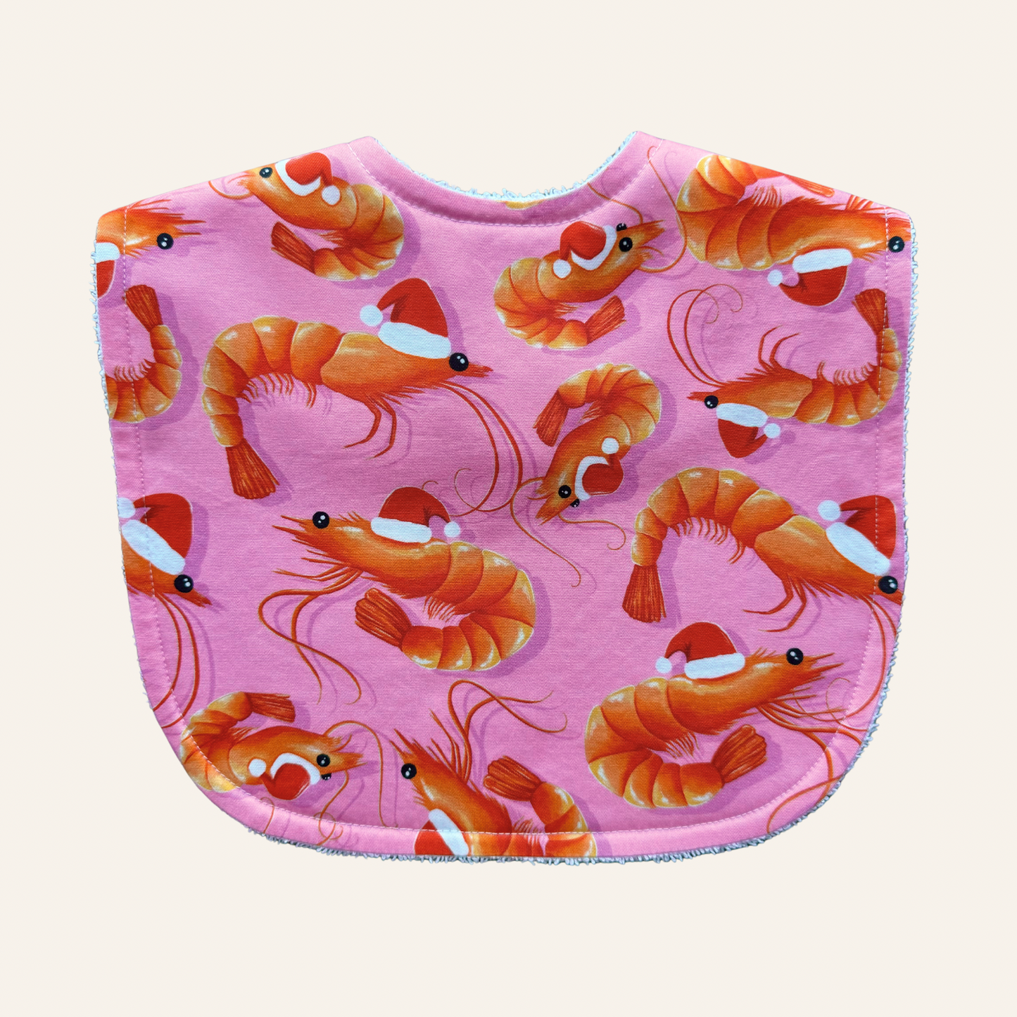 Christmas Prawns Pink | Classic Bib