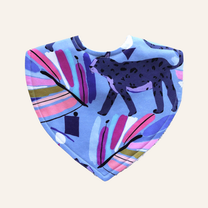 Jungle Juggle Blue by Lillian Farag | Triangle Bib