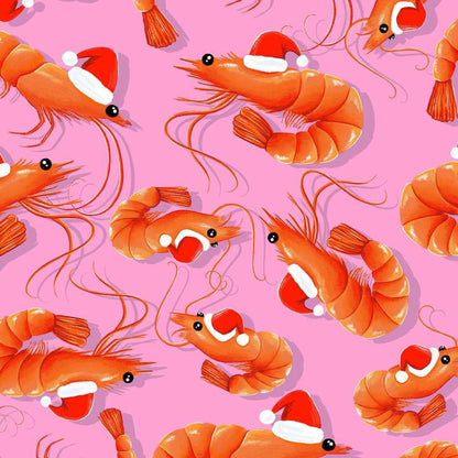 Christmas Prawns Pink | Classic Bib