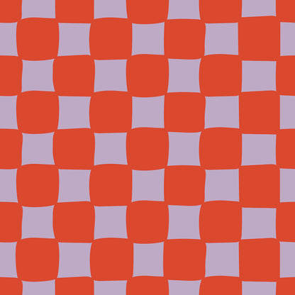 Checkerboard - Cherry Red & Lilac Classic Bib